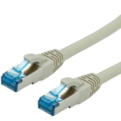 S/FTP (PiMF) Patch kabel LSOH 1m cat.6a, šedý, Cu