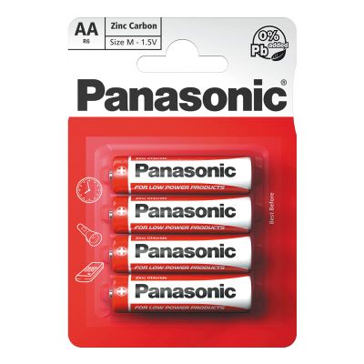 Baterie AA (R6) Zn-Cl PANASONIC Red 4ks / blister
