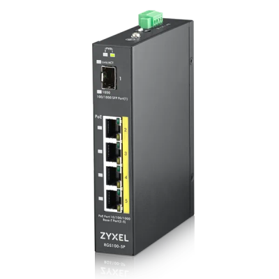 Zyxel 4xGb+1xSFP POE IP30 DIN 120W RGS100-5P