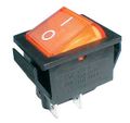 Přepínač kolébkový 2pol./4pin ON-OFF 250V/15A prům. žlutý