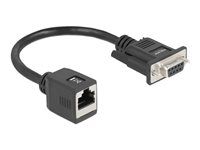Sériový adaptér - DB-9 (F) do RJ-45 (F) - 20 cm - křídlové šrouby - černá