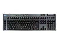 Klávesnice - technologie LIGHTSPEED - podsvícení - bezdrátový - 2.4 GHz, Bluetooth, USB - QWERTY - US mezinárodní - klávesový spínač: GL Clicky - černá