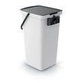 Odpadkový koš SYSTEMA Q COLLECT popelavý s černým víkem 25l