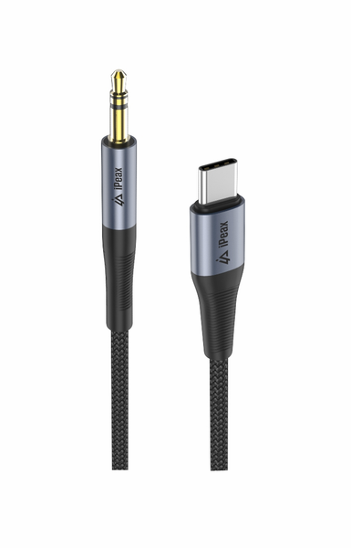 Adaptér iPEAX 90010139 USB-C / JACK 3,5 mm (pro poslech hudby) černý