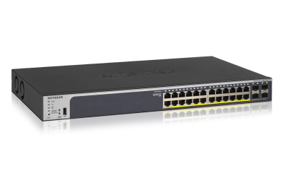 NETGEAR 24-Port Gigabit PoE+ (380W)  SmartManaged Pro Switch with 4 SFP Ports