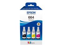 4-balení - černá, purpurová, azurová, žlutá - originální - inkoustový zásobník - pro Epson L380, L395, L495; EcoTank ET-2650, L1455, L656; EcoTank ITS L3050, L3060, L3070