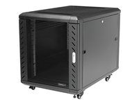 Network Rack with Glass Door - 19 inch Computer Cabinet for Server Room or Office (RK1236BKF) - Rozvaděč stojanový skříň - černá - 12U - 36"
