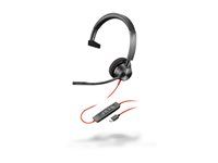 Blackwire 3300 series - náhlavní souprava - náhlavní - kabelové - USB-C - černá - certifikováno UC