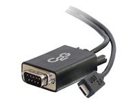 USB / sériový kabel - DB-9 (M) do USB-C (M) - reverzibilní konektor C - černá