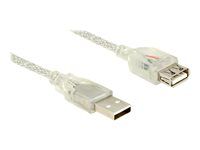 Prodlužovací šňůra USB - USB (F) do USB (M) - USB 2.0 - 1 m - průhledná