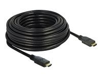 Vysoká rychlost - kabel HDMI s ethernetem - HDMI s piny (male) do HDMI s piny (male) - 15 m - trojnásobně stíněný - černá - podporuje 4K, aktivní