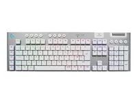 Klávesnice - technologie LIGHTSPEED - podsvícení - bezdrátový - 2.4 GHz, Bluetooth, USB - QWERTY - anglická - klávesový spínač: GL Tactile - bílá