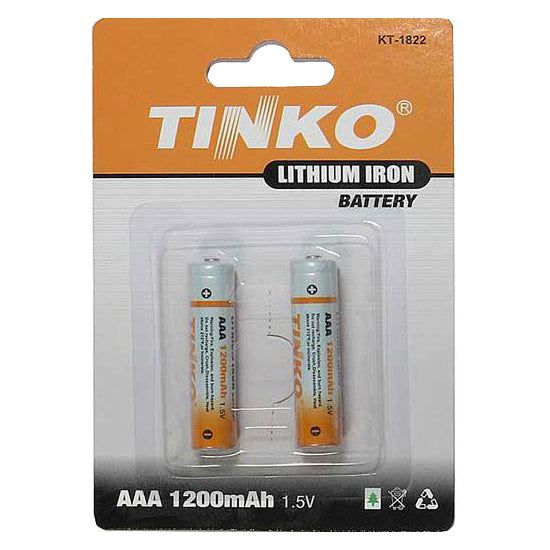 Baterie lithiová AAA R03 1,5V/1200mAh TINKO  2ks