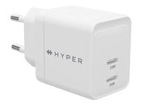 Síťový adaptér - GaN - 35 watt - QC 3.0, Power Delivery 3.0 + PPS - 2 výstupní konektory (USB-C) - bílá - Evropa