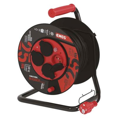 Prodlužovací kabel na bubnu – 4 zásuvky 25 m EMOS P084253