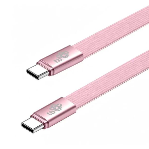 TB plochý kábel USB-C na USB-C, 1m, ružový