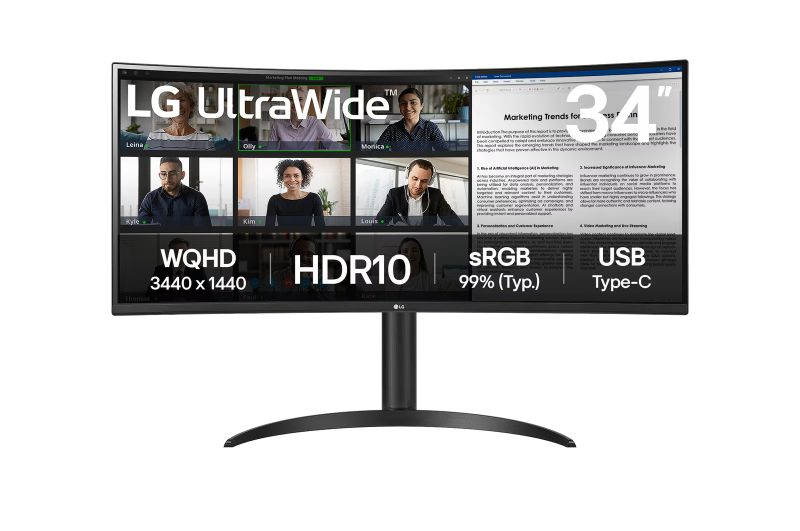 LG UltraWide/34WR55QK-B/34''/VA/wQHD/100Hz/5ms/Čierna/2R
