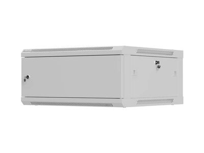 Lanberg nástěnná instalační skříň 19" 4U 600X600 šedá kovová dvířka (ploché balení)