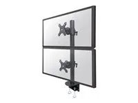Montážní sada - pro 2 LCD displeje - ocel - černá - velikost obrazovky: 17"-49" - upevnění svorkou, upevnitelné na stůl