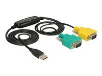 USB / sériový kabel - USB (M) do DB-9 (M) - 1.5 m - křídlové šrouby - černá, žlutá, zelená