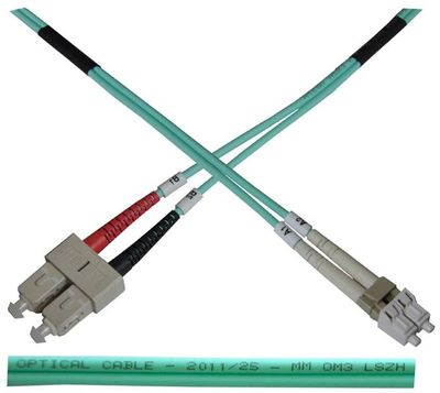 Optický patch kabel duplex LC-SC 50/125 MM 1m OM3