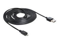 Kabel USB - Micro USB typ B (M) do USB (M) - USB 2.0 - 5 m - černá