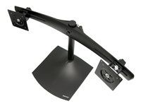 Stojan - horizontální - pro 2 LCD displeje - hliník, ocel - černá - velikost obrazovky: až 24" - na stůl