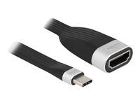 Video adaptér - USB-C s piny (male) do HDMI se zdířkami (female) - 13.5 cm - černá, stříbrná - podporuje 4K, USB napájení