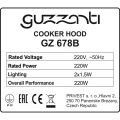 GUZZANTI GZ 678B, Komínový odsavač par, černý