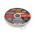 Řezný kotouč PROCRAFT 125 × 1,0 mm, sada 10 ks