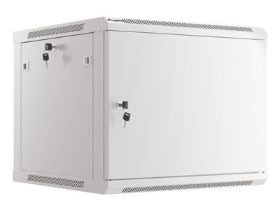 Lanberg racková skříň 19" pro montáž na stěnu 9u/600x600 pro vlastní montáž s kovovými dveřmi šedá