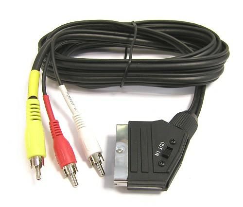 PremiumCord SCART - 3xCINCH 1.5m in/out přepínač