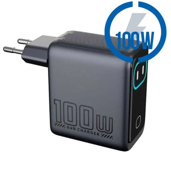 MEGATECH, Rýchlonabíjačka 2x USB-C/1x A, 100W, šed