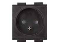 Mechanismus napájecí zásuvky - Francie/Belgie - 2P+E - Typ E - 1 napájecí zásuvka - 2 moduly - 10 A - AC 220-240 V - černá