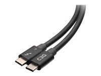 USB C to USB C - 40Gbps - M/M - Kabel Thunderbolt - USB-C (M) do USB-C (M) - USB 3.2 / DisplayPort 2.1 / Thunderbolt 4 - 30 V - 50 cm - USB napájení (100W), podpora 8K60Hz, podpora 4K60Hz (4096 x 2160), podpora Ethernet - černá