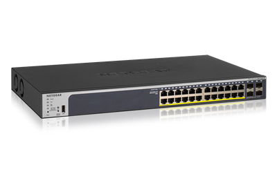 NETGEAR 24-Port Gigabit PoE+ (380W)  SmartManaged Pro Switch with 4 SFP Ports