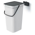Odpadkový koš SYSTEMA Q COLLECT popelavý s černým víkem 25l