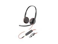 Blackwire 3200 Series - náhlavní souprava - náhlavní - kabelové - 3.5 mm jack, USB-C - černá - Certified for Skype for Business, Cisco Jabber Certified, certifikováno Avaya, certifikováno UC