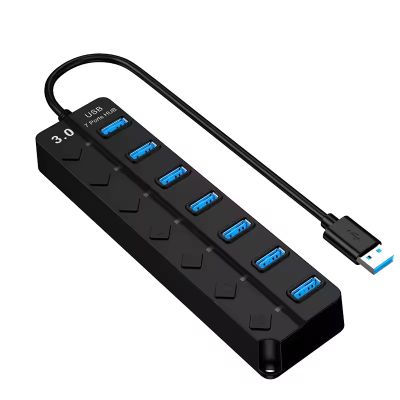 MEGATECH, 7x USB (3) Hub, USB-A, vypínač