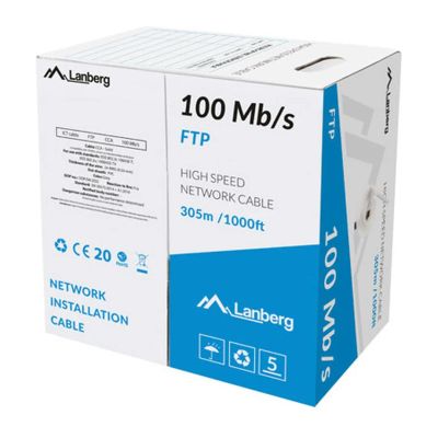 Lan kábel ftp 305M pevný cca šedý lanberg