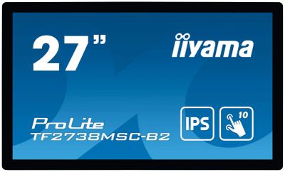 27" iiyama TF2738MSC-B2: IPS, FullHD, capacitive, 10P, 500cd/m2, DP, HDMI, DVI, 16/7, IP1X, černý
