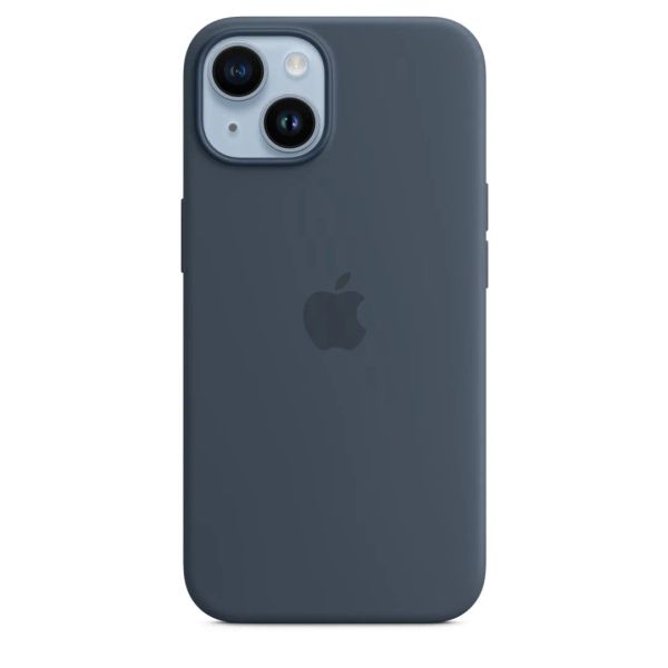 Puzdro na iPhone 14 Silicone Case with MagSafe - Storm Blue