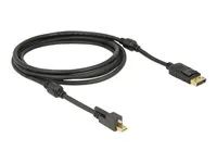 Kabel DisplayPort - DisplayPort (M) do Mini DisplayPort (M) - 2 m - křídlové šrouby - černá