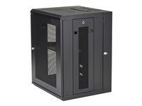 15U Vented Cabinet - Rozvaděč stojanový skříň - 4 pozice - montáž na stěnu - černá - 15U - 16"