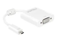 Adaptér VGA) - 19 pin micro HDMI Type D (M) do HD-15 (VGA), mini-phone stereo 3.5 mm, Micro-USB typ B (pouze napájení) (F) - 17 cm - bílá