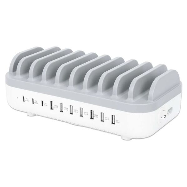 MANHATTAN Nabíjecí stanice, 10-port, 120W, bílá